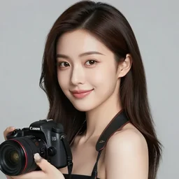 a very detailed, photorealistic digital art a beautiful young woman, from the waist up, with sharp features, a beautiful face, soft smile, under studio lighting, taken with a canon eos camera with 1 3 5 mm focal length.