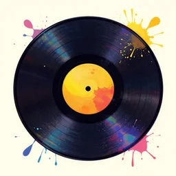 colorful illustration of vinyl, splatters, by zac retz