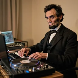 abraham lincoln is producing lofi hiphop beats