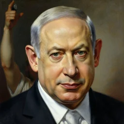 benjamin netanyahu's face, insanely deteailed painting of benjamin netanyahu as liberty leading the people, by eugene delacroix