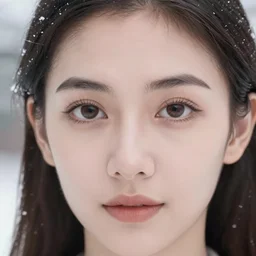 a gorgeous female photo, professionally retouched, soft lighting, realistic, smooth face, perfect eyes, [ wide angle ], sharp focus on eyes, 8 k high definition, insanely detailed, intricate, elegant, art by artgerm, snowy winter