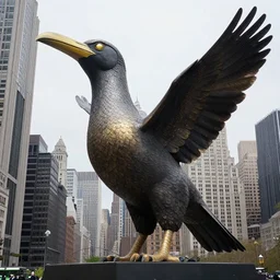 photo of a giant bird in new york,