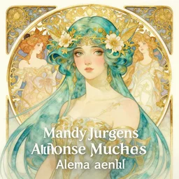 an ethereal goddess with turquoise hair | highly detailed | very intricate | art nouveau | gold filigree | romantic storybook fantasy | soft cinematic lighting | award - winning | disney concept art watercolor illustration by mandy jurgens and alphonse mucha and alena aenami | pastel color palette | featured on artstation