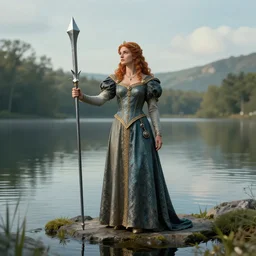the lady of the lake giving excalibur from the lake