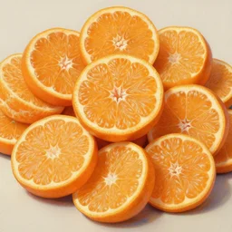 pile of tangerine slices. intricate detail, high quality, digital painting, by gaston bussiere, j. c. leyendecker, craig mullins