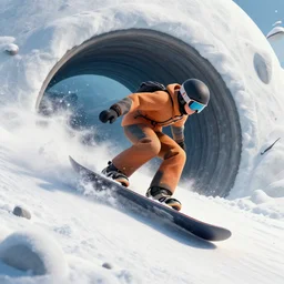a snowboard downhill that takes to a portal to another dimension, lowbrow, matte painting, 3 - d highly detailed, in the style of mark ryden,
