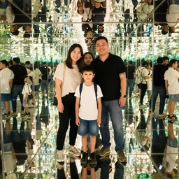 Family photo in the funhouse of mirrors