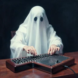 a ghost playing the theremin