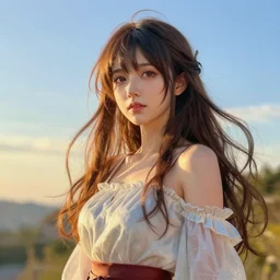 woman, anime, fantasy, pen painting, ultra realistic!!!, hdr, clear weather, golden hour, sharp focus