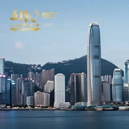 Digital photo of a futuristic cyberpunk Hong Kong Skyline, 4K photo, award winning