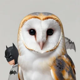 portrait barn owl batman by yusuke murata and masakazu katsura, artstation, highly - detailed, cgsociety, artstation, pencil and ink, fighting pose, city in the background, dark colors, detailed face