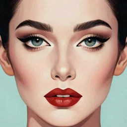 art by patrick nagel, symmetrical face, beautiful eyes, 4k