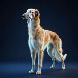 glowwave portrait of a borzoi breed of dog, borderlands 3, au natural, long snout, hyper - detailed, digital art, trending in artstation, cinematic lighting, studio quality, smooth render, unreal engine 5 rendered, octane rendered, venom movie, art style by klimt and nixeu and ian sprigger and wlop and krenz cushart.