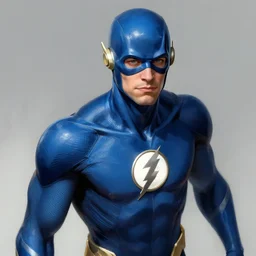 character concept portrait, the flash in blue, digital painting, concept art, smooth, sharp focus, illustration, art by jack kirby