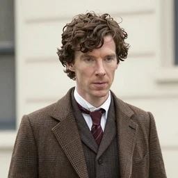 benedict cumberbatch as sherlock holmes, wearing brown checkered deerstalker