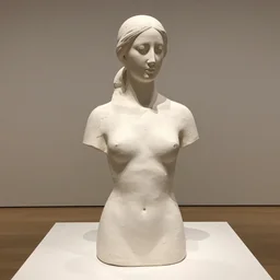 modern art, sculpture of a woman, white clay, moma