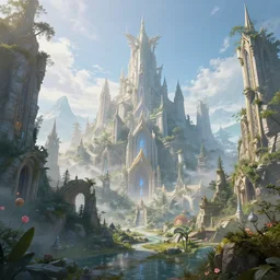 in a ethereal magical elven city, 8k, HDR, award-winning, landscape, trending on, artstation, smooth, sharp focus, super resolution, cgsociety