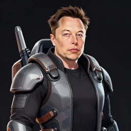 elon musk wearing jetpack as apex legends character, digital illustration portrait design, by android jones and greg rutkowski, retrowave color scheme, detailed, cinematic lighting, wide angle action dynamic portrait