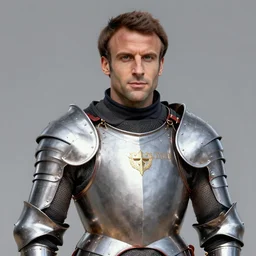 emmanuel macron wearing armour, highly detailed, digital art, sharp focus, trending on art station