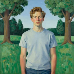 a portrait of a character in a scenic environment by wayne thiebaud