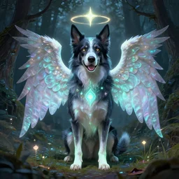 the dog god, celestialpunk, angelcore, spiritualcore, naturecore, caninecore, glowwave