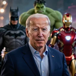 joe biden biden as the punisher in gears of war, batman, the hulk, iron man, splash art, detailed face, movie still, cinematic lighting, ray tracing, octane render, long lens, shallow depth of field, bokeh, anamorphic lens flare, 8 k, hyper detailed, 3 5 mm film grain