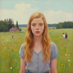 a beautiful scenic painting of a beautiful young woman that looks like anya taylor - joy by artgerm and wlop and wes anderson and spike jonze