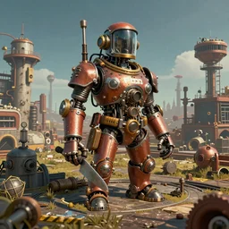 artistic 3d reimagining of the game factorio, steampunk art, trending on artstation