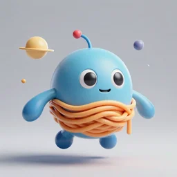 the flying spaghetti monster in space, 3 d octane render, trending on artstation, edu souza