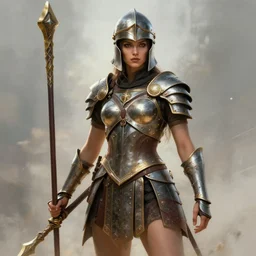 an amazing masterpiece of art by artgerm, female american gladiator