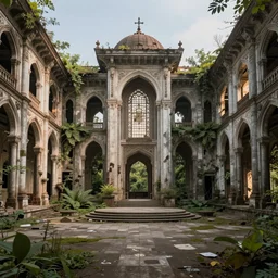 a beautiful detailed highly detailed industrial architecture abandoned nature architecture city ceremonial chamber by marina tabassum, at dawn, archdaily, wallpaper, highly detailed, trending on artstation.