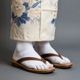 old shoes wearing kimono, realistic, photo studio, HDR, 8k, trending on artstation