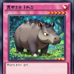 a yugioh card of a tapir.