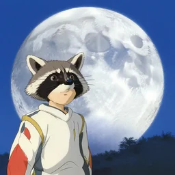 album cover of raccoon moon by miyazaki yamato amano yoshitaka
