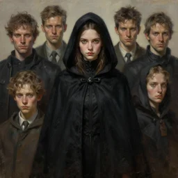 perfectly - centered - portrait of a girl wearing black cloak, intricate, highly detailed, digital painting, artstation, concept art, sharp focus, illustration, oil painting, unreal engine 5, 8 k, art by artgerm and james jean and greg rutkowski and sam spratt