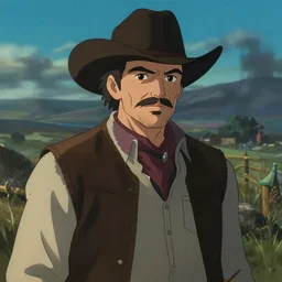 old pedro pascal as a cowboy, single subject, scenic full shot, ambient lighting, detailed face, by makoto shinkai, stanley artgerm lau, wlop, rossdraws
