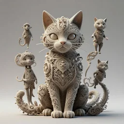cat creature : : by michal karcz, daniel merriam, victo ngai and guillermo del toro : : ornate, dynamic, particulate, intricate, elegant, highly detailed, centered, artstation, smooth, sharp focus, octane render, 3 d