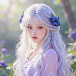 the portrait of a blueberry that resembles an absurdly beautiful, graceful, elegant irene bae girl, bokeh, fantasy, pastel color, soft cinematic lighting, an ultrafine hyperdetailed illustration by kim jung gi, irakli nadar, intricate linework, bright colors, octopath traveler, final fantasy, unreal engine 5 highly rendered, radiant light, detailed and intricate environment