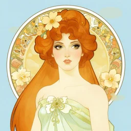 flowerpunk portrait of a fierce matriarch by paul lehr, alphonse mucha