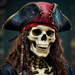 skeleton pirate, artgerm, highly detailed, 8 k, hdr, close up, smooth, sharp focus, high resolution, award - winning photo