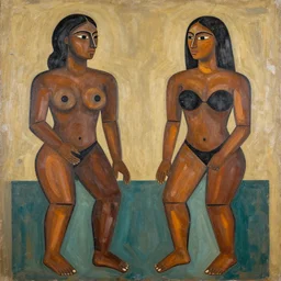 man and a woman primitivism artwork