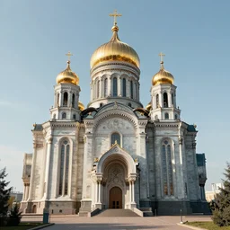A cathedral in the style of a soviet-era space station, very detailed digital art