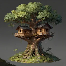 ultimate fantasy tree house, 4 k, art station concept, highly detailed