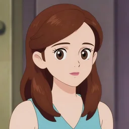 emma watson, anime style, cartoon style