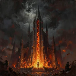 detailed oil painting of firelink shrine from dark souls iii, 8 k resolution, smooth, sharp focus, dramatic dark eerie lighting, matte painting