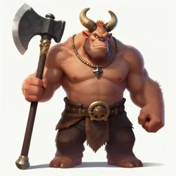 huge smug minotaur wielding a great - axe, menacing aura, art by donato giancola and greg rutkowski, realistic face, digital art, trending on artstation