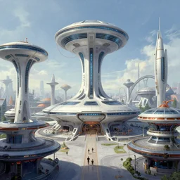 a sci - fi futuristic majestic amusement park, cyberpunk, by chesley bonestell, by john berkey, by dean ellis, by peter elson, by ed emshwiller, oil on canvas, masterpiece, trending on artstation, featured on pixiv, brilliant lighting, sharp, detailed, hd,