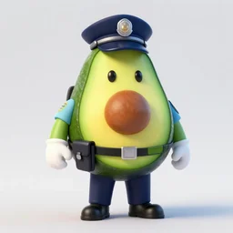 avacado dressed as a policeman, trending on artstation