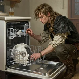 trevor philips plays elden ring on a dish washer, highly detailed, digital painting, artstation, concept art, smooth, sharp focus, illustration, art by artgerm and greg rutkowski and alphonse mucha