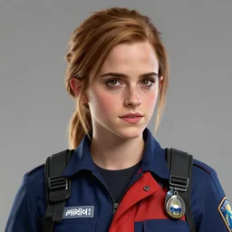 highly detailed portrait of emma watson as a paramedic, unreal engine, fantasy art by greg rutkowski